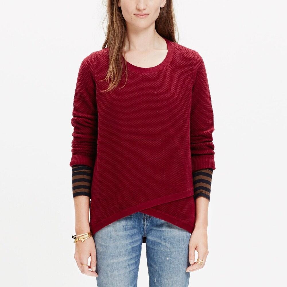 Madewell Dusty Burgundy Red Feature Pullover Sweater‎ Size XS